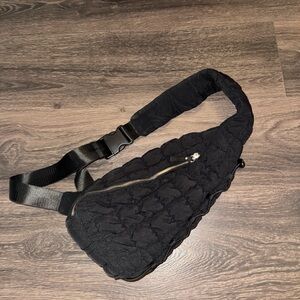 NWT Black Quilted Sling Bag